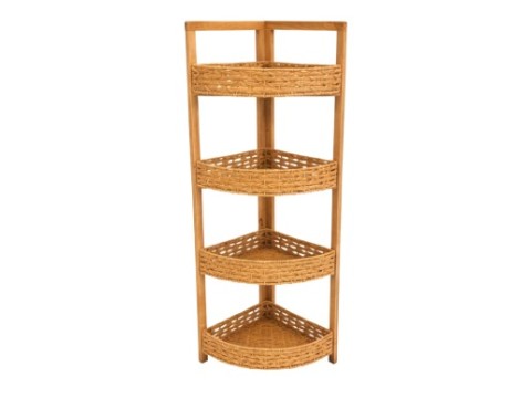 Custom-made Corner Wooden Frame and Paper Cord 4-Tier Organizer